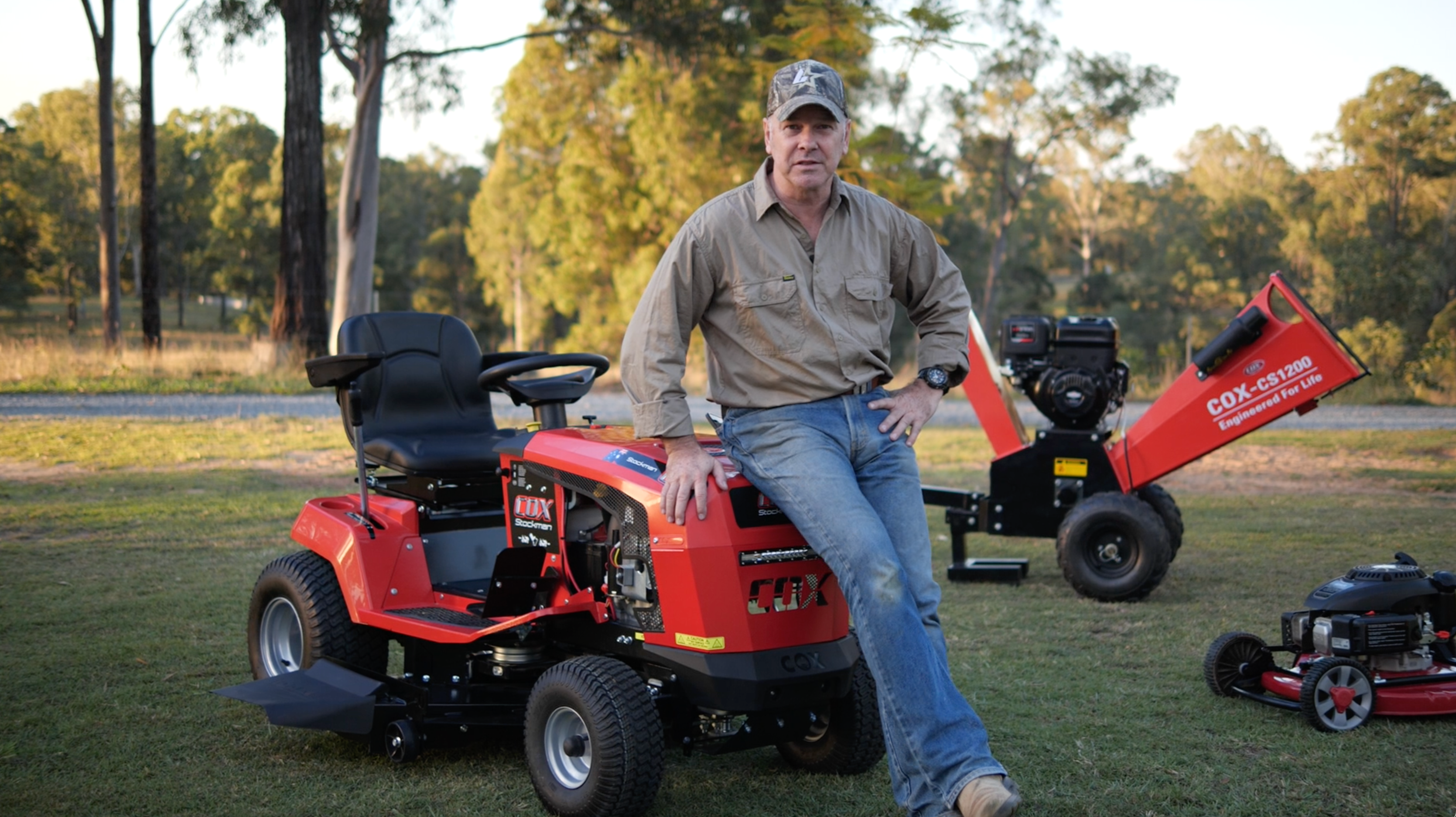 Load video: A video about our Stockman ride on mowers and the wife!