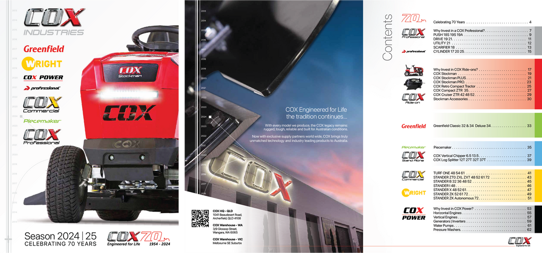 COX Engineered for life COX MOWERS