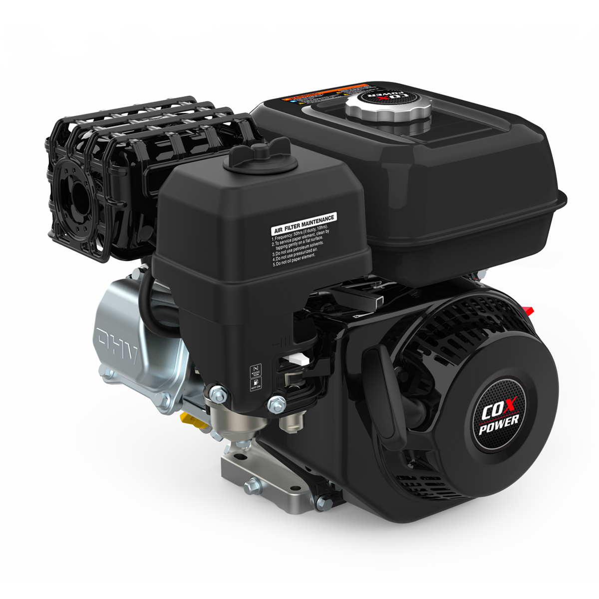 COX Power Product image of a 7hp Keyway Shaft 2-1 reduction wet clutch recoil start Horizontal Engine