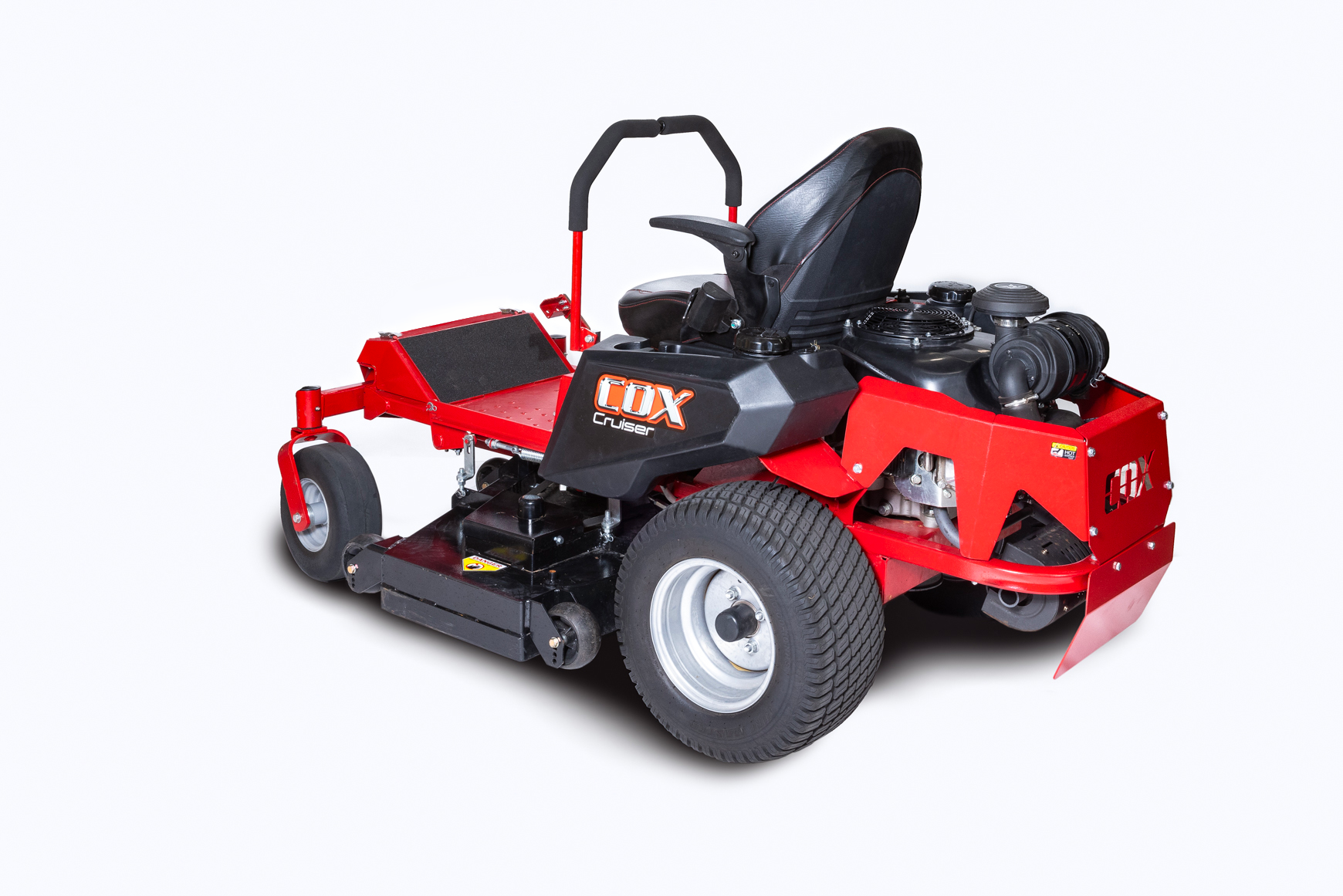 COX Mowers product image of a COX Cruiser Zero Turn Ride On Mower from the back of the mower