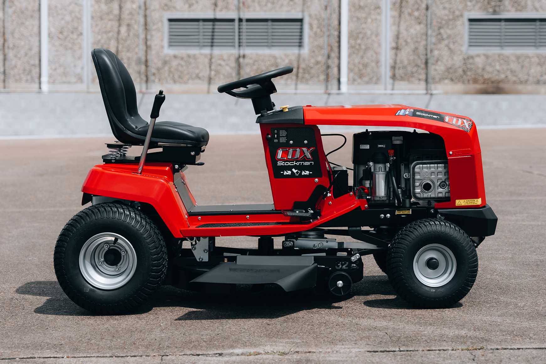 Cox stockman ride on mower deals